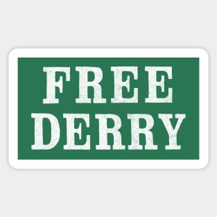 Free Derry / Vintage-Style Faded Typography Design Sticker